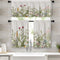 Emvency Floral Herbs Kitchen Window Curtains, 36 Inch Valance and Tier Set, Vintage Sage Green Leaf Treatment