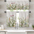 Emvency Floral Herbs Kitchen Window Curtains, 36 Inch Valance and Tier Set, Vintage Sage Green Leaf Treatment