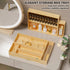 Kitchen Drawer Organizer Bins, Stackable Bamboo Drawer Organizer for Silverware, Deep Drawer Organizers for Storage