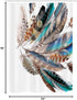 Ambesonne Feathers Stall Shower Curtain, Bird Feathers Print, Fabric Bathroom Decor Set, 54" X 78", Teal Brown