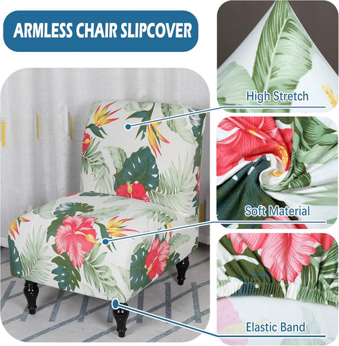 Armless Armless (2 Pack, Accent Chair Cover Slipcover, Stretch Chair Slipper Super Fit Chair Furniture Protector Cover