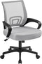 Yaheetech Ergonomic Office Chair, Mid Back Computer Chair with Lumbar Support, Adjustable Rolling Swivel