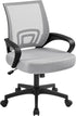 Yaheetech Ergonomic Office Chair, Mid Back Computer Chair with Lumbar Support, Adjustable Rolling Swivel