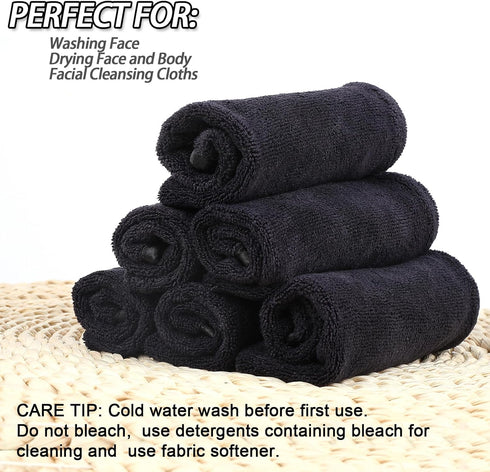 PHOGARY 8 Pack 69 Inch Microfiber Body Wash Bath Mitts for Women Men, Soft Lightweight Face Bath Mitten, Reusable