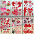 JOZON Valentine's Day Window Clings for Glass Window, 8 Sheets Heart Window Stickers Decals for Party Supplies
