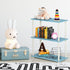 Furinno Turn-N-Tube 3-Tier Compact Shelf Display Rack, Light Blue/White