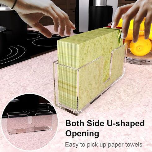 Acrylic Napkin Holders, 9 Inch Clear Guest Towel Dispenser for Bathroom Vanity, Kitchen Counter, Dining Table Parties