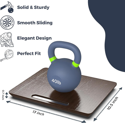 Ibyx Elegant Sliding Tray for Coffee Maker & Heavy Appliances - Sturdy, Slides Easily (Brown, Medium - Wide)