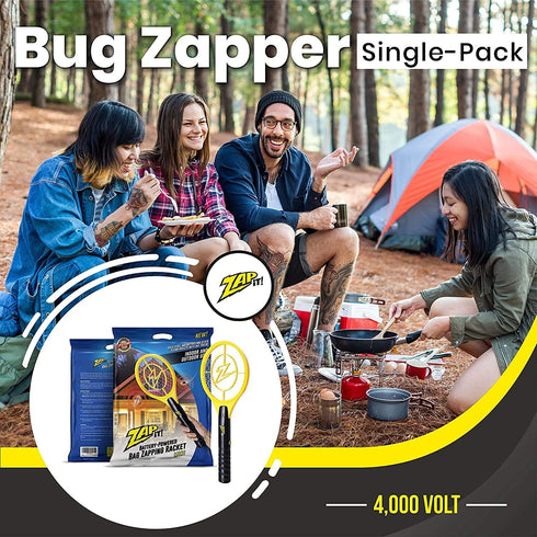 Zap It! Mini Bug Zapper Racket - Rechargeable Mosquito & Bug Zapper - 4,000 Volt, USB Charging, Safe to Touch