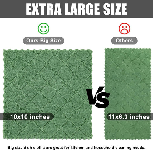 Homaxy 24 Pack Kitchen Dish Cloths, Super Soft Coral Velvet Dish Towels, Nonstick Oil Fast Drying Microfiber Cloths