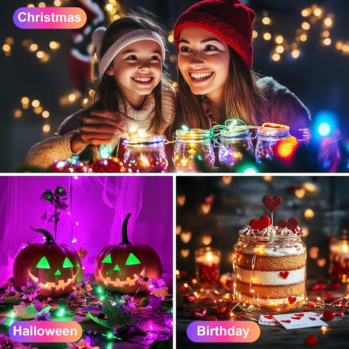 WS2812B 16.4FT 50LEDs DC5V/2A 1PC Fairy String Lights Addressable Individually RGB IC, PVC Wire for Twinkle Home Garden