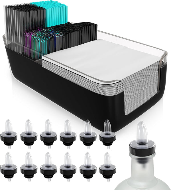 Esatto Professional Bar Products Premium Bar Caddy (Black), Used to Easily Organize