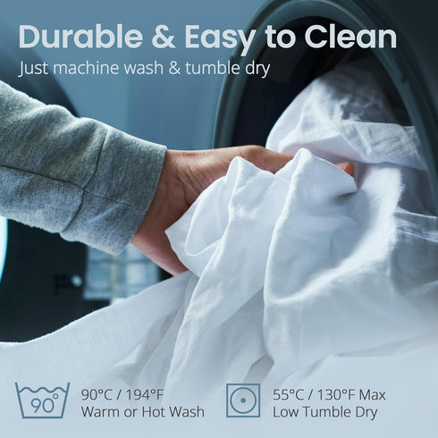 SafeRest Waterproof Full Size Mattress Protector - Fitted with Stretchable Pockets - Machine Washable Cotton Blend