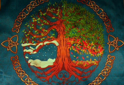 Wiccan Pagan Tradition Seasons Tablecloth (24?24)