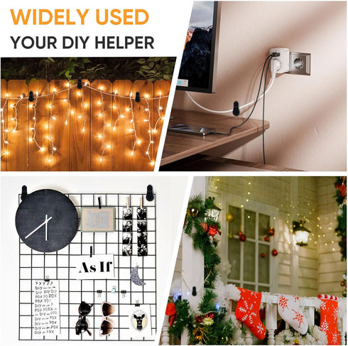 Gicare 50 Pack String Light Clips, Screw in Hooks for Outdoor String Lights,Weatherproof Cable Clips for Christmas