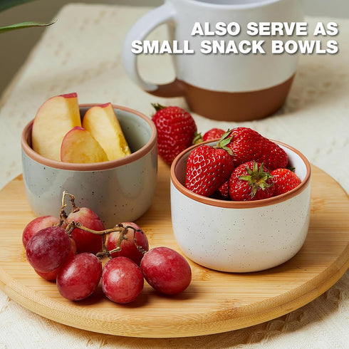 Morandi Color Ramekins Set of 6, 6 oz Oven Safe Porcelain Bowls for Baking Souffle, Mini Cheesecakes, and Dipping