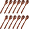 Patelai 12 Pcs 5 Inch Small Brown Wooden Spoons, Honey Spoons for Tea, Mini Tasting Spoons for Desserts