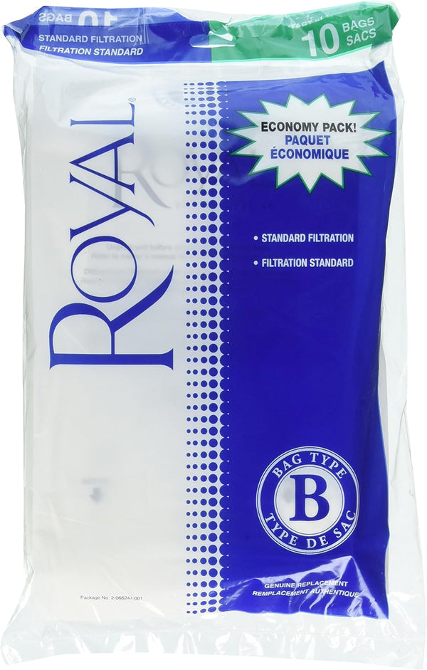 Royal Dirt Devil 2066247001 Paper Bag, White Type B Upright Top Fill, 10 Pk