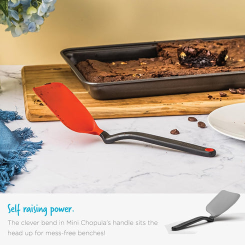 Dreamfarm Mini Chopula, 3-In-1 Flexible Kitchen Spatula for Flipping, Chopping, Serving, Safe for Non-Stick Pans, Red