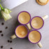 City to Cottage Handcrafted Cream Lavender Floral Espresso Cups - Set of 4 for Espresso Machine