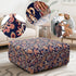 YISUN Ottoman Cover Square, Stretch Printed Ottoman Slipcover Square, Thick Storage Ottoman Covers Washable Footrest