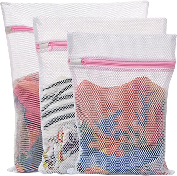 Honbay Set of 3 Mesh Laundry Bags - For Lingerie, Socks, Pantyhose, Baby Clothes, Stuffed Toys (1 Large, 1 Medium, 1