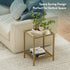 2-Tier Storage,13.3" 11.8" 19.7",Modern SAYGOER Glass Side Table Small Gold End Table for Narrow Space Square