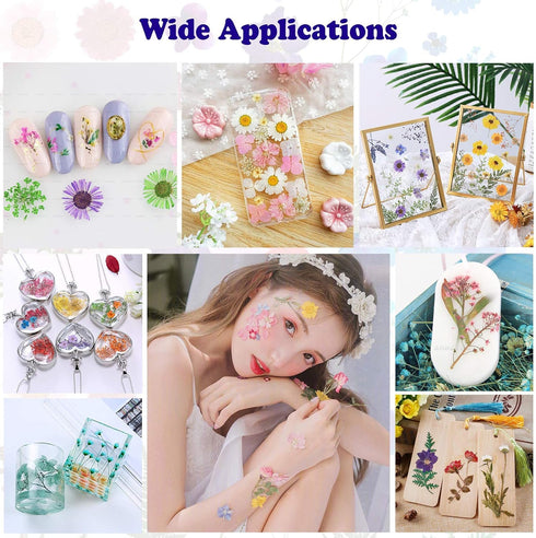 92 Pcs Purple Dried Pressed Flowers Real Natural Leaves Petals for DIY Resin Candle Jewelry Nail Crafts