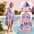 JOPJOLIW 30" 50", Butterfly Hooded Towel for Kids, Blue Pink Butterfly Poncho Blanket for Toddlers x Soft Flannel