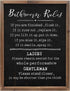 Rustic Bathroom Rules Sign – Funny Farmhouse Toilet Wall Decor – Wood Framed Wall Art Decorations (11.8x15.8in) (black)