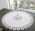 Linens, Art and Things European White Lace on Ivory Table Topper, Small Tablecloth, 33 Inch Round