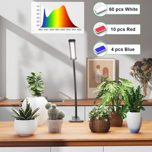 Growing,5000K Starting,Dimmable GooingTop Grow Light for Indoor Plants White Full Spectrum Gooseneck Plant Lamp