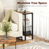 Narrow Side Table, Skinny End Tables with Magazine Holder, Small Sofa Table for Small Spaces, Space-Saving Design, Slim