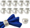 Silver Napkin Ring Set of 12 - Metal Holders for Cloth Napkins, Wedding Thanksgiving Party Decor