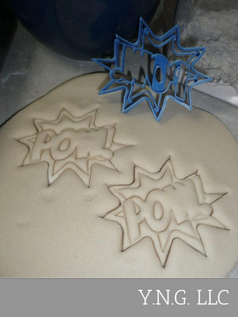 POW SIGN QUOTE SUPERHERO COOKIE CUTTER, MADE IN USA PR3196