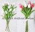 Artificial Tulips 10 Heads Mini Real Touch Flowers, Fake Tulip for Home Decor, Wedding Party DIY Bouquet (White)