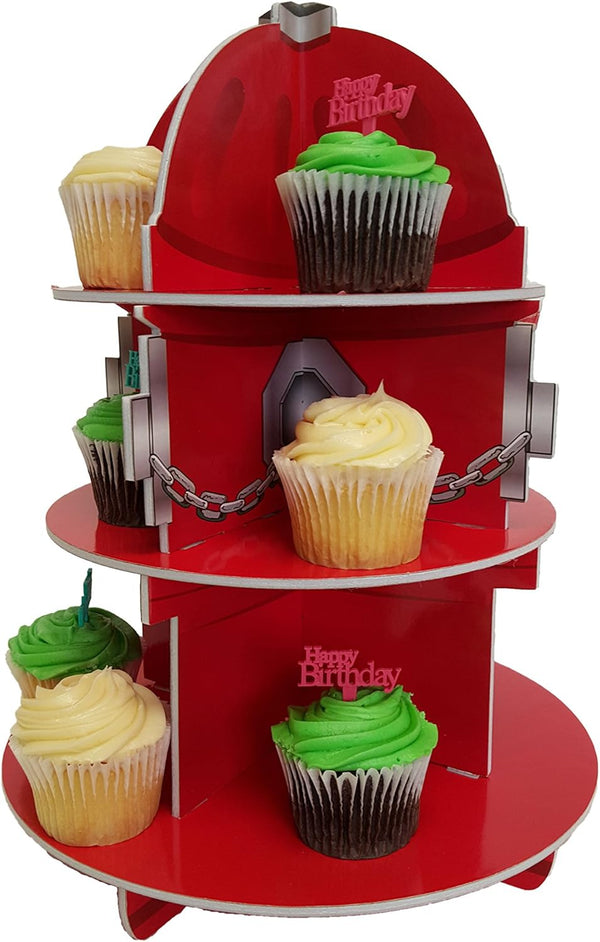 Fire Hydrant Cupcake Stand for Children's Parties, Fire Fighter Theme!
