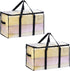 VENO 2 Pack Moving Bags, Heavy Duty Totes with Lids, Extra Large Packing Storage Boxes, Sturdy Handles, Zipper (Clear
