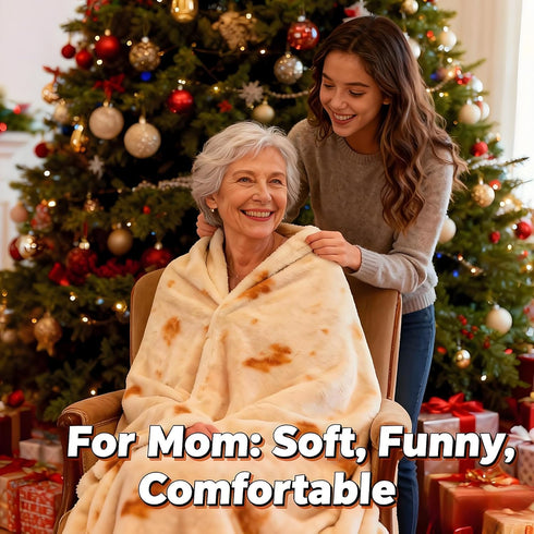 80in 2.0 LetsFunny Burrito Tortilla Throw Blanket, Double Sided Burritos Taco Tortilla Wrap Blankets for Women Men Teen