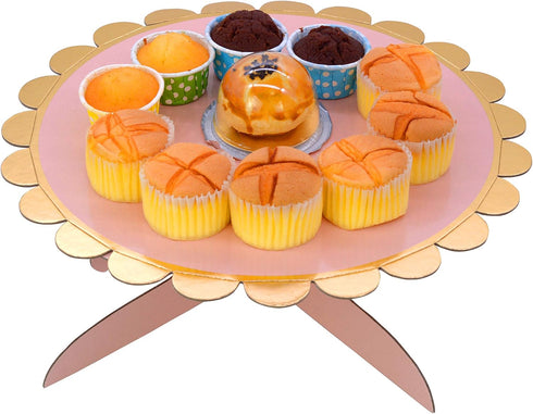 12 Inch Pink Cardboard One Tier Cake Stand for Birthday Party Decorate (2)