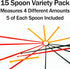 SuperDosing Static-Free Micro Scoop Variety Pack, 6 Milligram - 30 Mg Measuring Spoons, 15 Pack