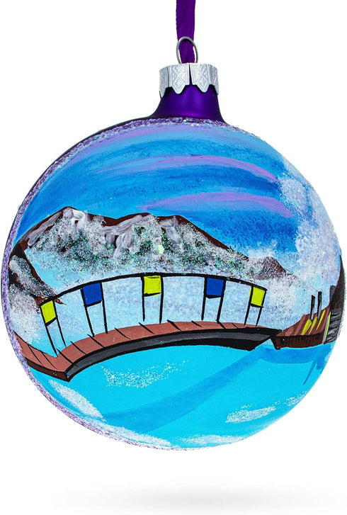 Blue Lagoon Iceland Glass Ball Christmas Ornament, 4 Inches