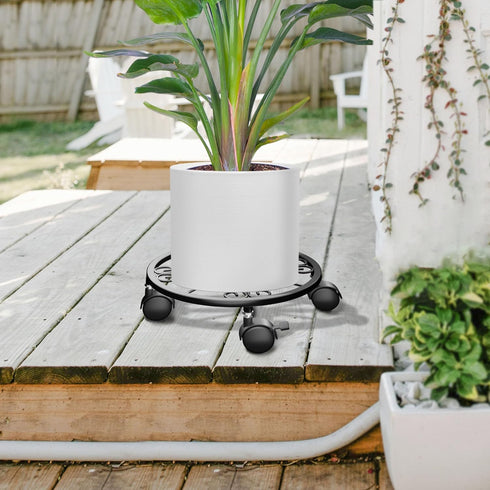 Chinpakden 10.24" 360 Plant Caddy with Wheels - Plant Stand with Wheels, Lockable Plant Rollers Plant Dolly, Plant Tray