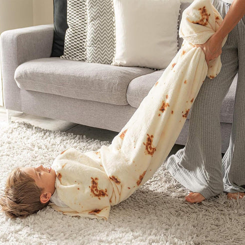 40in Burrito Tortilla Blanket Baby Stuff Shower White Elephant Gifts for Kids Throw Blankets Wrap Swaddle Toddler Boy