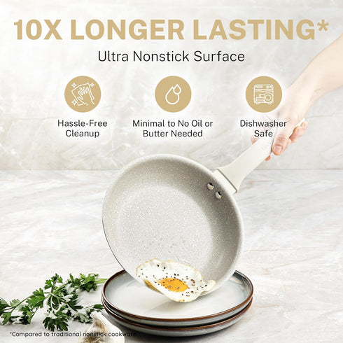 Granitestone 10 Inch Non Stick Frying Pans Nonstick Frying Pan for Cooking, Nonstick Skillet, Oven Safe Skillet Fry Pan, Nonstick Pan, Healthy and Non Toxic, Non Stick Pan, Dishwasher Safe… by Granitestone