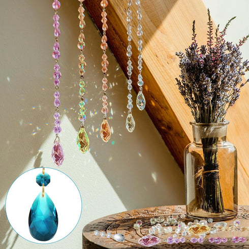 5 Pack 135mm 38mm PATIKIL Teardrop Crystal Chandelier Pendants Beads, Length Chandelier Prisms Parts Ornaments Hanging