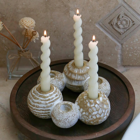 2-in-1 6 Kate Aspen Gold Candle Holder Centerpiece for Candles Tealight & Taper Candle Holder, Gold Table Decor
