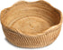 HITOMEN Handmade Rattan Bread Baskets, Round Wicker Fruit Serving Storage Bowls (Honey Brown) M-10.2''