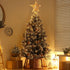 Rattan 3D Star Tree Topper, 12" Rustic Rattan Star with Built-in 10-Bulb String Lights for Christmas Decoration