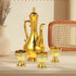 PRETYZOOM Turkish Coffee Tea Pot Set: Gold Water Kettle Teapot with Narrow Spout for Tea Party and Buddhist Offering